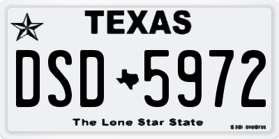 TX license plate DSD5972