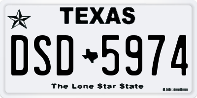 TX license plate DSD5974