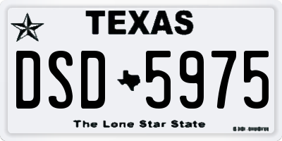 TX license plate DSD5975