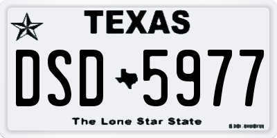 TX license plate DSD5977