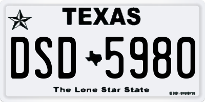 TX license plate DSD5980