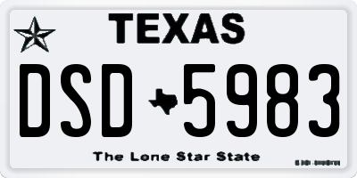 TX license plate DSD5983