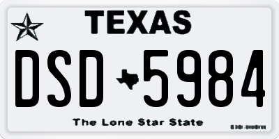 TX license plate DSD5984