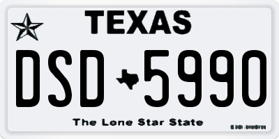 TX license plate DSD5990