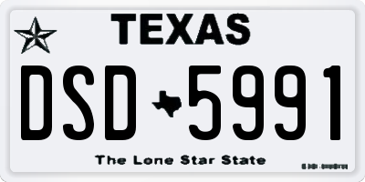 TX license plate DSD5991