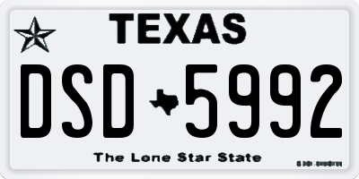 TX license plate DSD5992