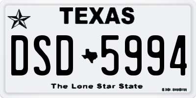 TX license plate DSD5994