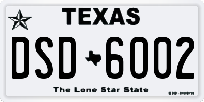 TX license plate DSD6002