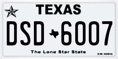 TX license plate DSD6007