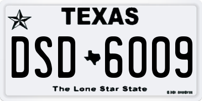 TX license plate DSD6009