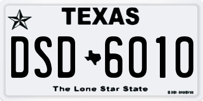 TX license plate DSD6010