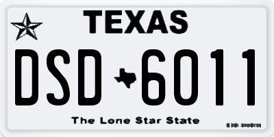 TX license plate DSD6011