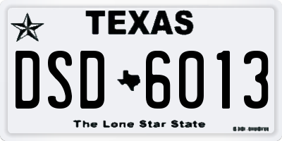 TX license plate DSD6013