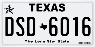 TX license plate DSD6016