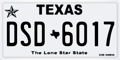 TX license plate DSD6017