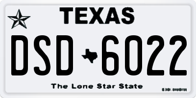 TX license plate DSD6022