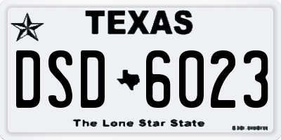 TX license plate DSD6023
