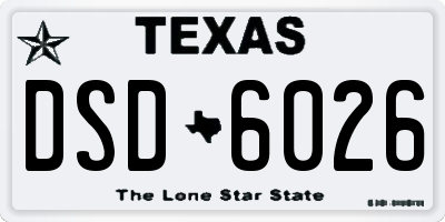 TX license plate DSD6026