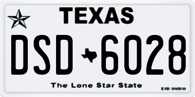 TX license plate DSD6028
