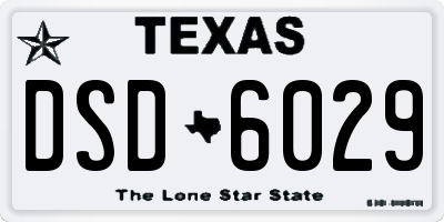 TX license plate DSD6029