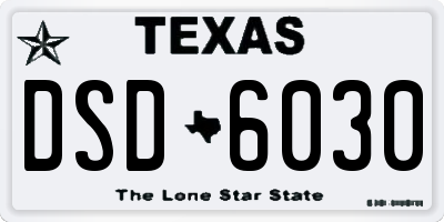 TX license plate DSD6030