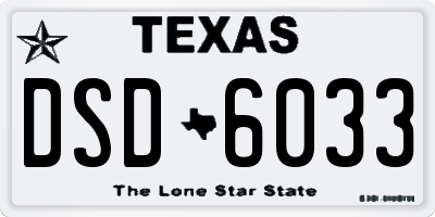 TX license plate DSD6033