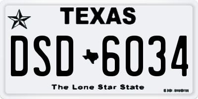 TX license plate DSD6034