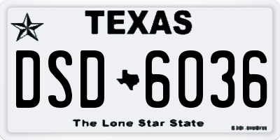 TX license plate DSD6036