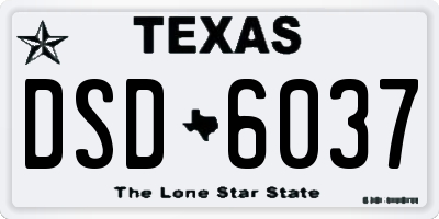 TX license plate DSD6037