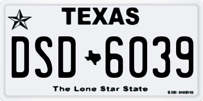 TX license plate DSD6039
