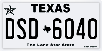 TX license plate DSD6040