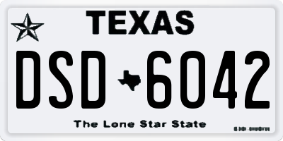 TX license plate DSD6042