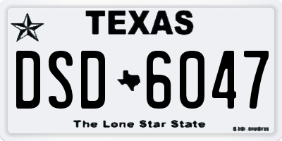 TX license plate DSD6047