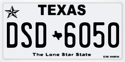 TX license plate DSD6050