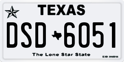 TX license plate DSD6051