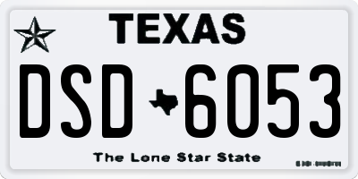 TX license plate DSD6053