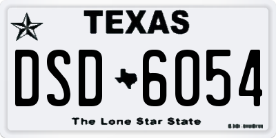 TX license plate DSD6054