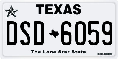 TX license plate DSD6059