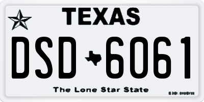 TX license plate DSD6061
