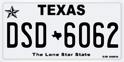 TX license plate DSD6062