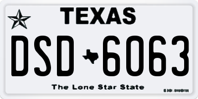 TX license plate DSD6063