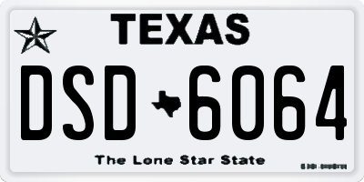 TX license plate DSD6064