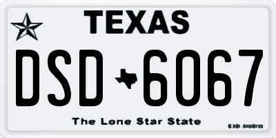 TX license plate DSD6067