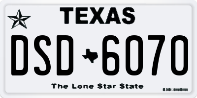TX license plate DSD6070