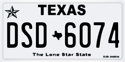TX license plate DSD6074