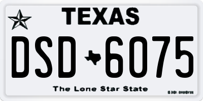 TX license plate DSD6075