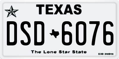 TX license plate DSD6076