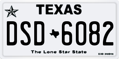 TX license plate DSD6082