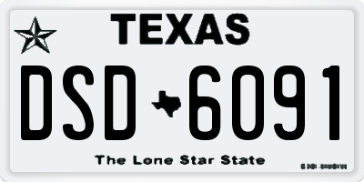 TX license plate DSD6091