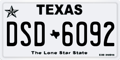 TX license plate DSD6092